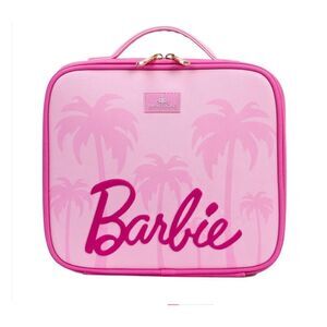Le/se impressions vanity x Barbie  makeup cosmetic train case palm tree pink